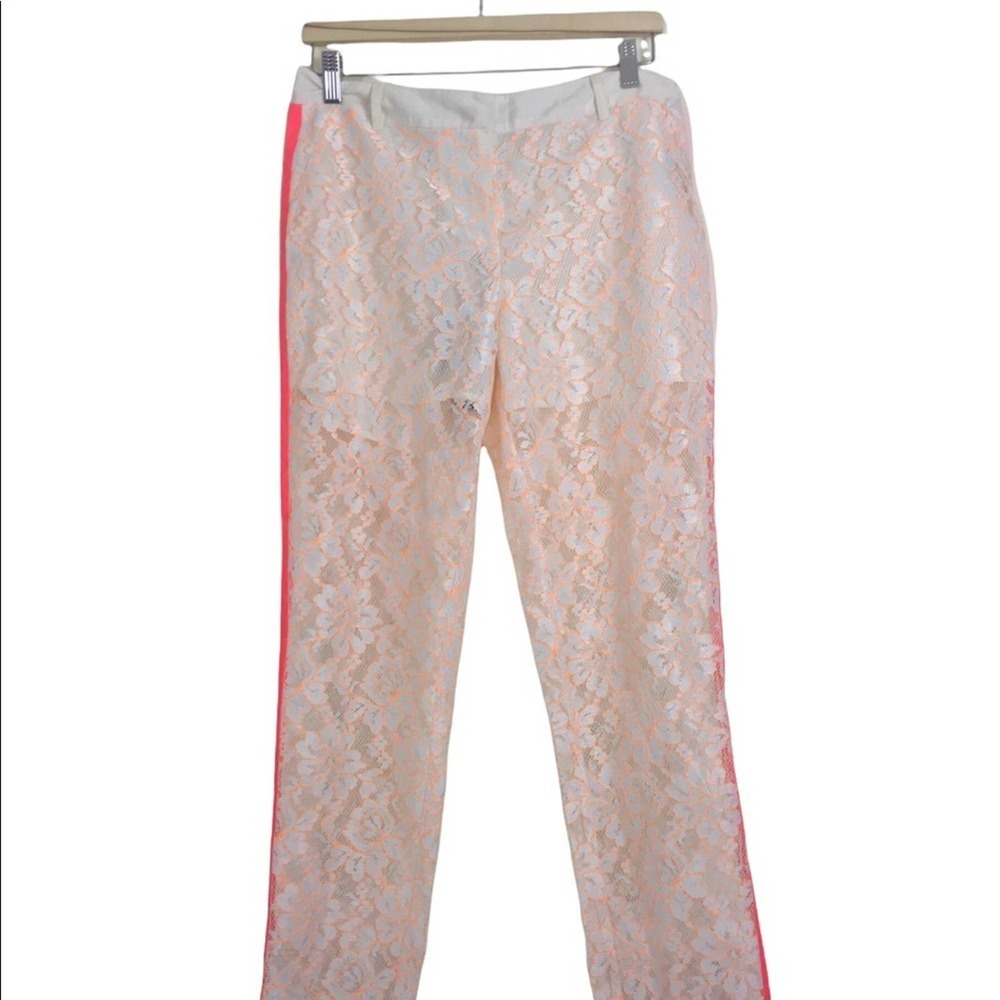 W118 by Walter Baker Saul Pant Womens Lace Neon Stripe White 6‎